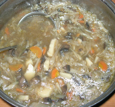 Щи с грибами